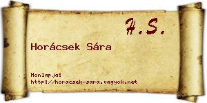 Horácsek Sára névjegykártya